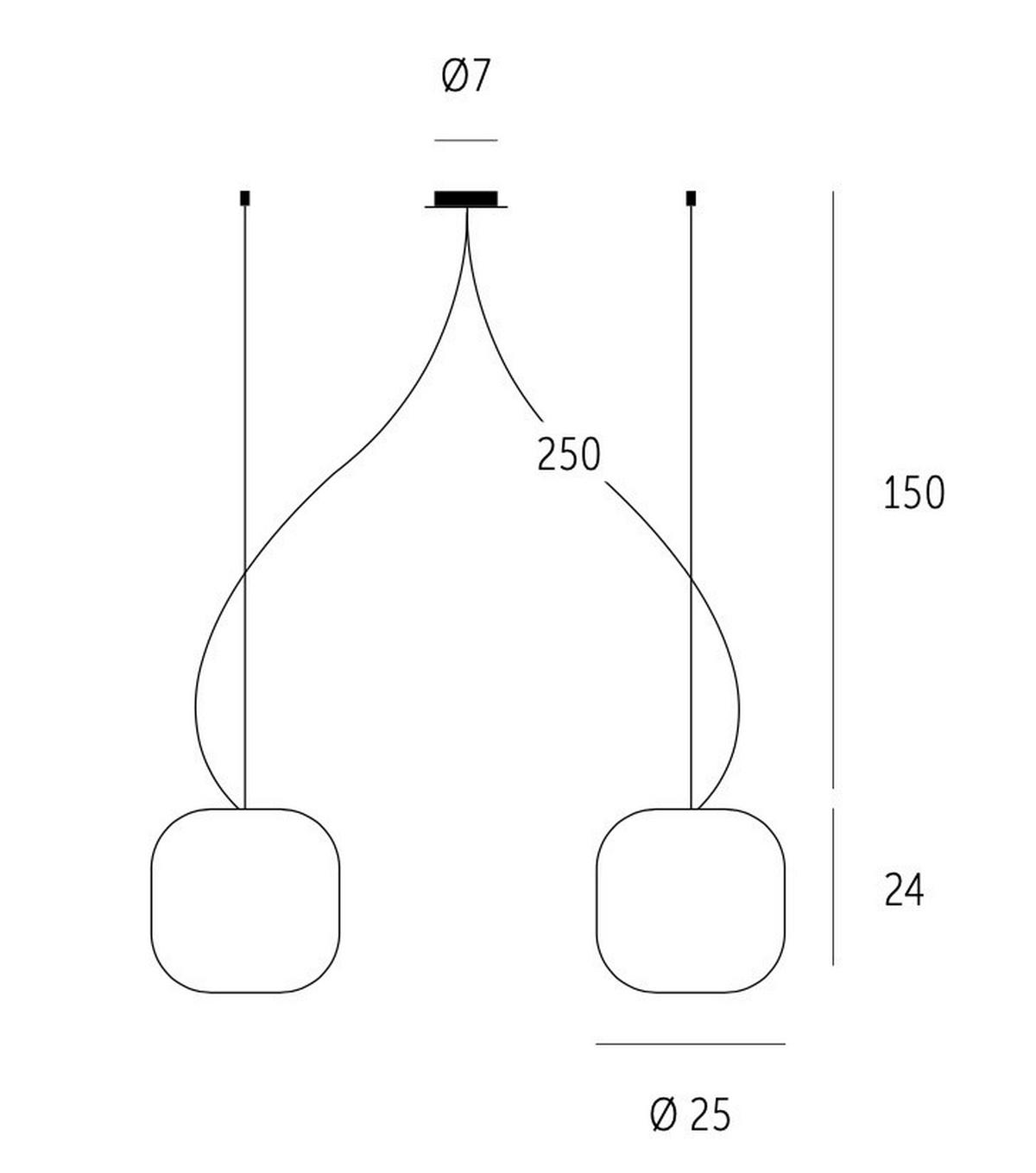 PENDELLEUCHTE MUREA 25/150 cm   - Weiß, KONVENTIONELL, Glas (25/150cm)