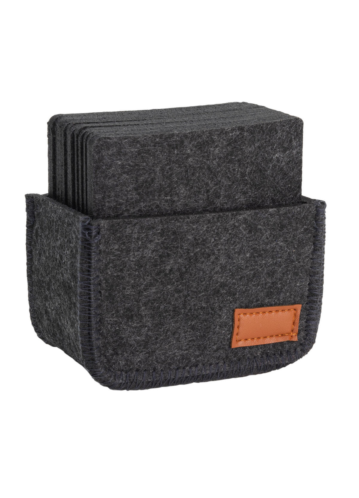 UNTERSETZERSET Textil Filz Anthrazit  - Anthrazit, Basics, Textil (11,5/7/11,2cm) - Justinus