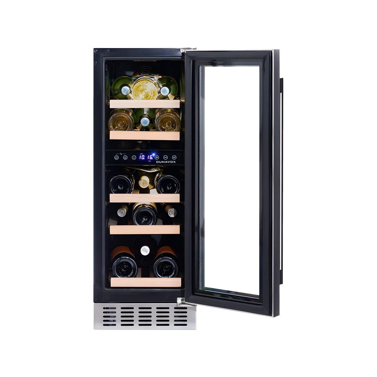 WEINKÜHLSCHRANK DAUF-17.58DB  - Schwarz, Basics, Glas/Holz (29,5/82/57cm)