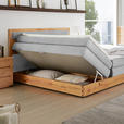 BOXSPRINGBETT 180/200 cm  in Grau, Eichefarben  - Eichefarben/Schwarz, KONVENTIONELL, Holz/Holzwerkstoff (180/200cm) - Valnatura