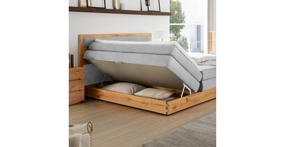 BOXSPRINGBETT 180/200 cm in Grau, Eichefarben - Eichefarben/Schwarz, KONVENTIONELL, Holz/Holzwerkstoff (180/200cm) - Valnatura