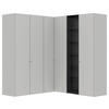 ECKKLEIDERSCHRANK 203/220/199 cm  - Silberfarben/Hellgrau, Design, Glas/Holzwerkstoff (203/220/199cm) - Jutzler