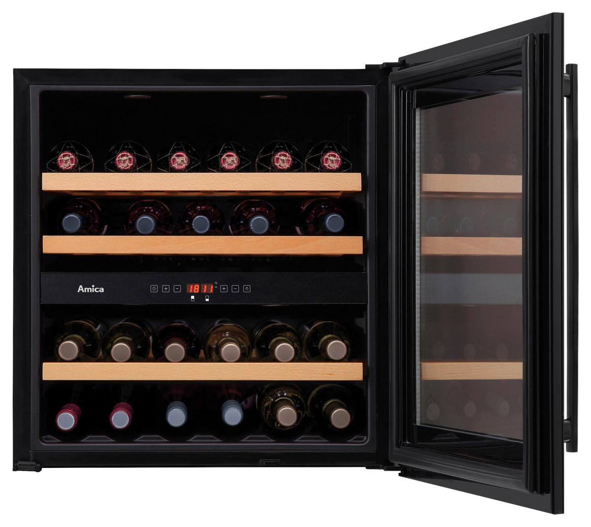 WEINKÜHLSCHRANK WK341212S  - Schwarz, Basics, Glas (59/59,5/60,8cm) - Amica