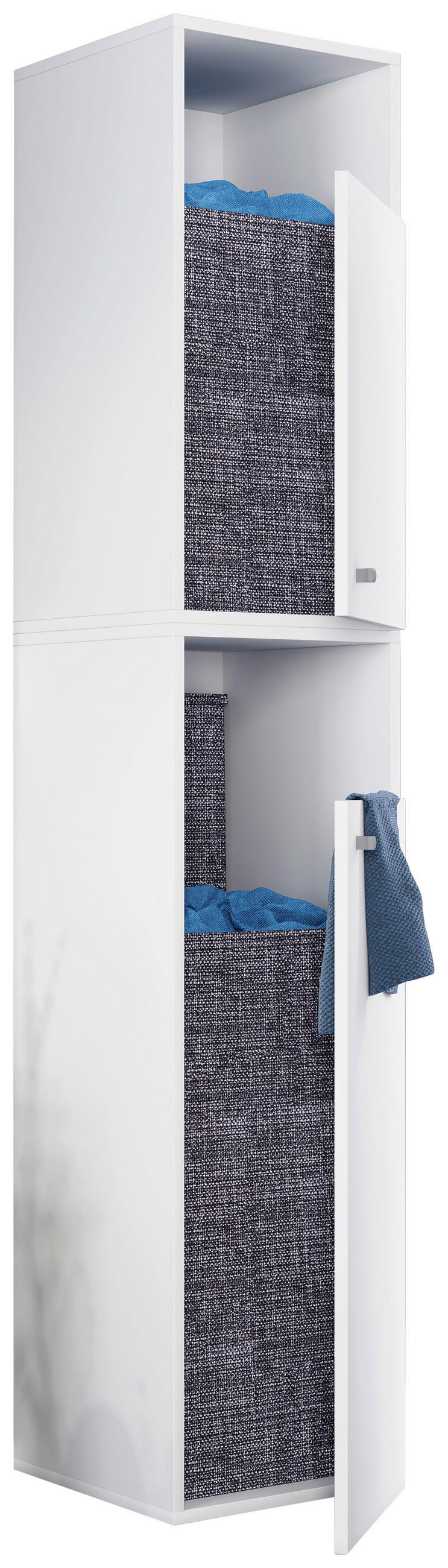 HOCHSCHRANK 40/184/39 cm  - Weiss/Schwarz, Modern, Holzwerkstoff/Kunststoff (40/184/39cm) - MID.YOU