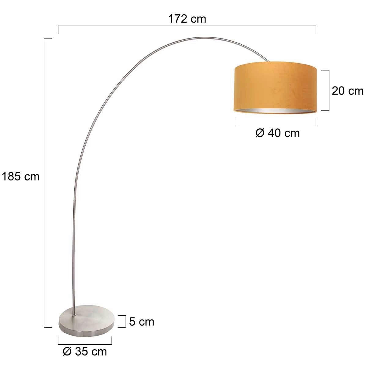 STEHLEUCHTE 40/185/172 cm  - Silberfarben/Braun, Trend, Glas/Metall (40/185/172cm)