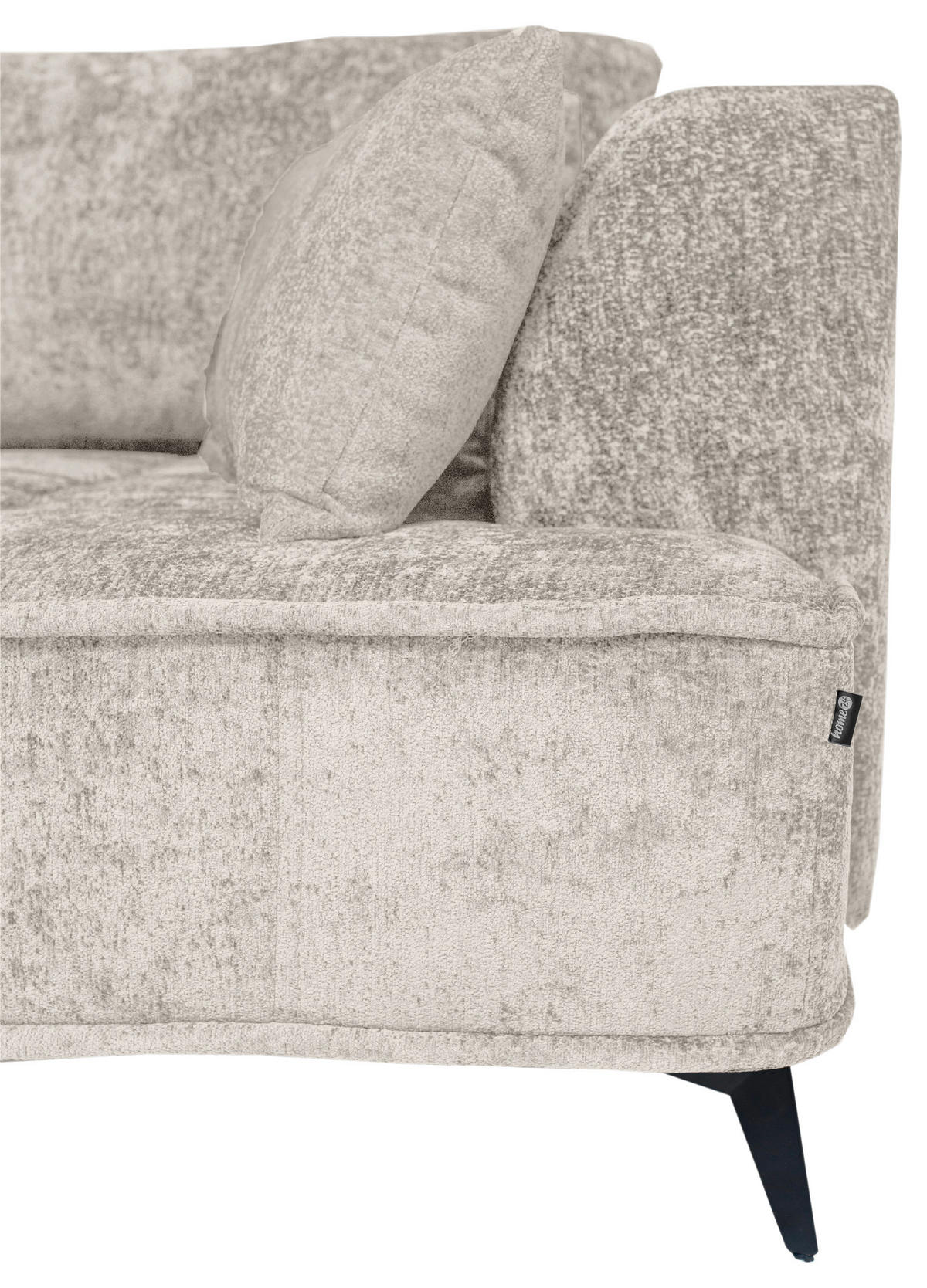 BIGSOFA Chenille Creme  - Creme/Schwarz, Design, Textil/Metall (250/90/120cm) - home24