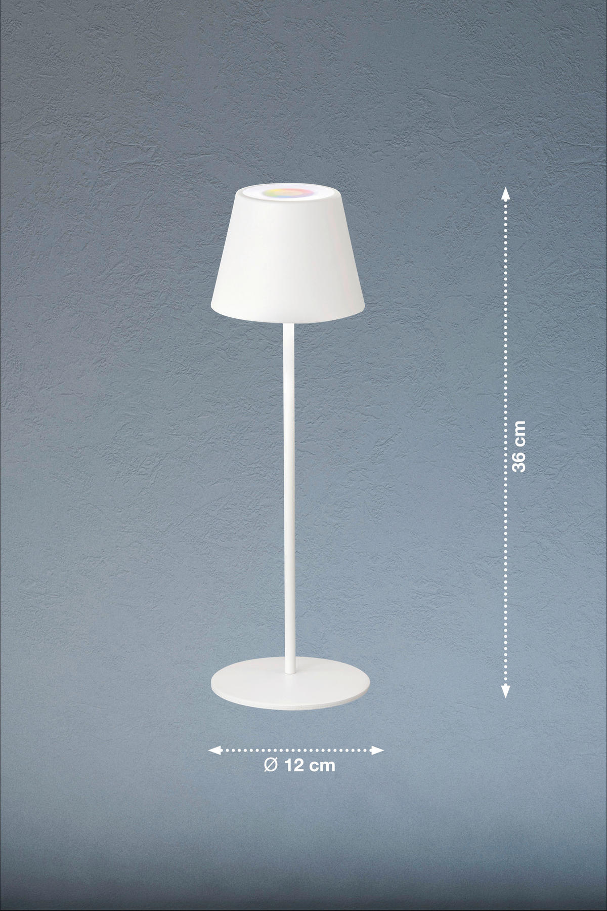 AKKU-TISCHLEUCHTE Cosenza 12/38 cm   - Sandfarben/Weiß, KONVENTIONELL, Metall (12/38cm)