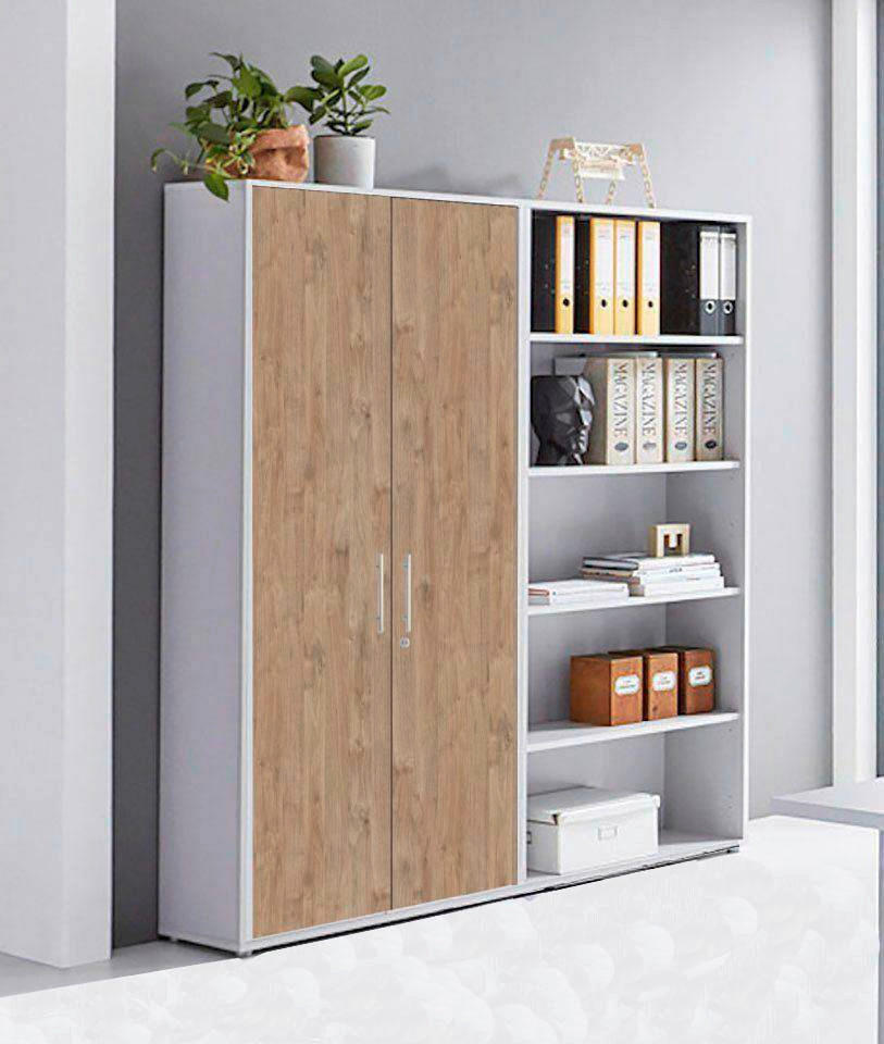 AKTENSCHRANK Grau, Eichefarben  - Eichefarben/Grau, MODERN, Holzwerkstoff (168,8/185,6/33cm) - MID.YOU
