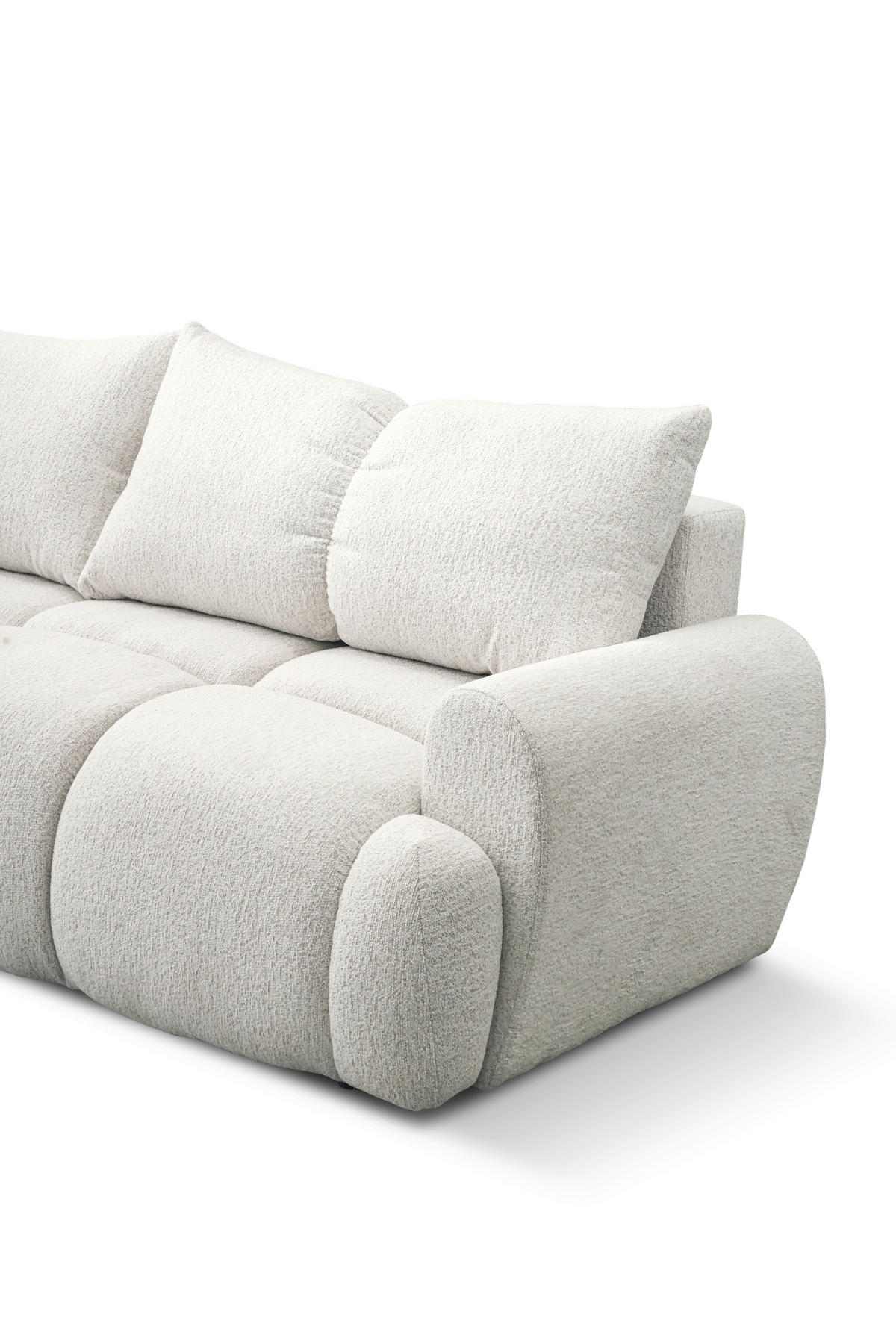 SCHLAFSOFA ALBA Struktur Creme  inkl. Bettkasten, Schlaffunktion  - Creme/Schwarz, Design, Holz/Textil (242/93/104cm) - MID.YOU