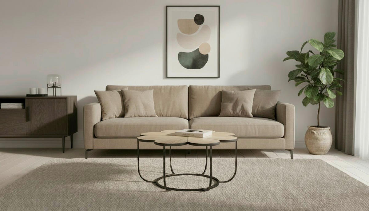 COUCHTISCH 80/40/80 cm Akazie vollmassiv rund Schwarz, Akaziefarben gastro- und objekttauglich  - Schwarz/Akaziefarben, Basics, Holz/Metall (80/40/80cm) - Livetastic