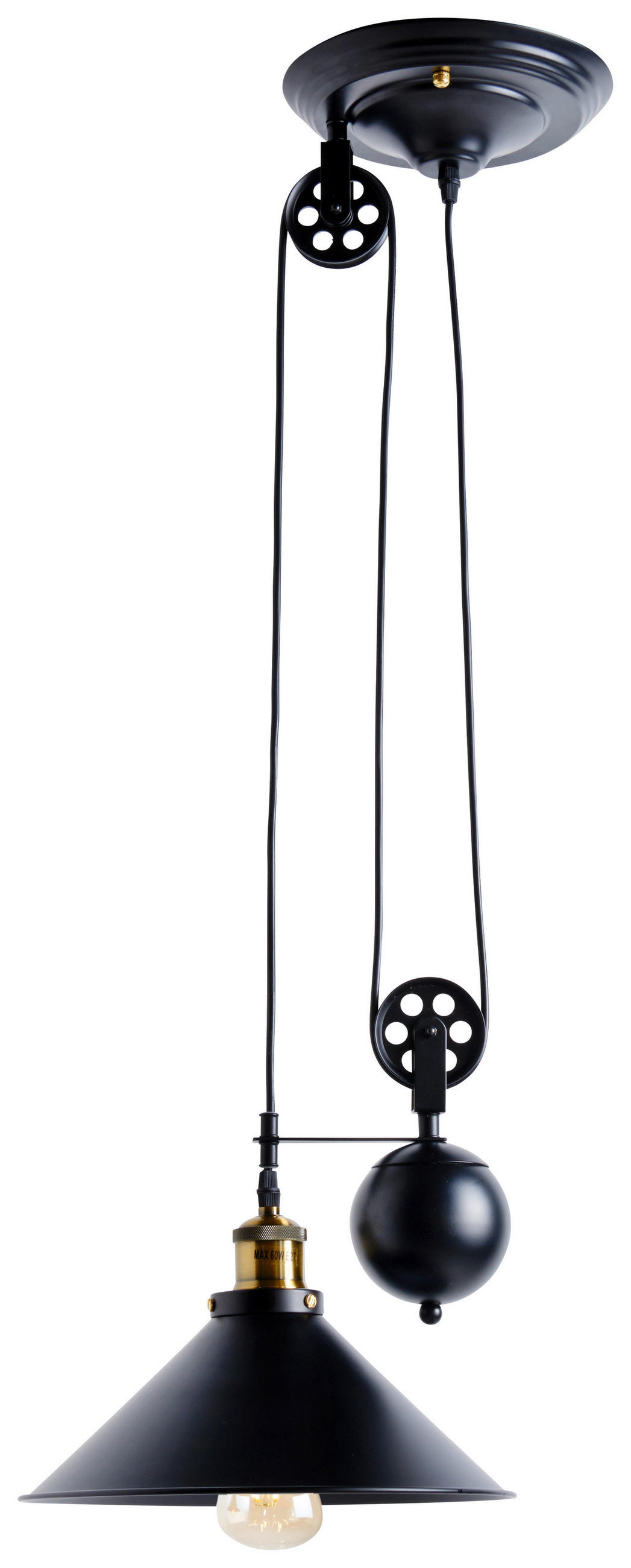 ZÁVĚSNÉ SVÍTIDLO, 30/90-180 cm  - černá, Lifestyle, kov (30/90-180cm)