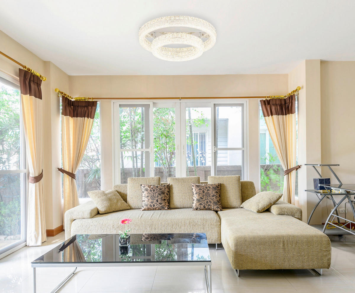 LED-DECKENLEUCHTE 60/19,5 cm   - Klar/Chromfarben, KONVENTIONELL, Glas/Kunststoff (60/19,5cm) - Globo