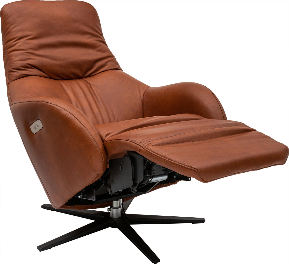 FOTEL - fekete/konyak, Design, bőr (77/108/95cm) - Chilliano