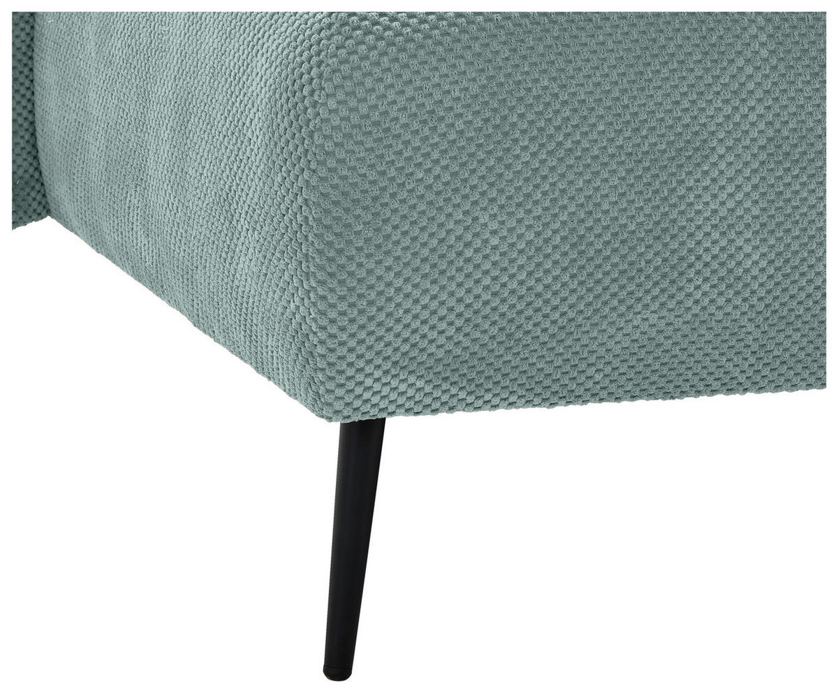 ECKSOFA in Chenille Mintgrün  - Schwarz/Mintgrün, Konventionell, Textil/Metall (164/255cm) - Carryhome