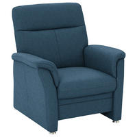 SESSEL Flachgewebe Blau  - Blau/Alufarben, Konventionell, Textil/Metall (90/100/89cm) - Beldomo Comfort