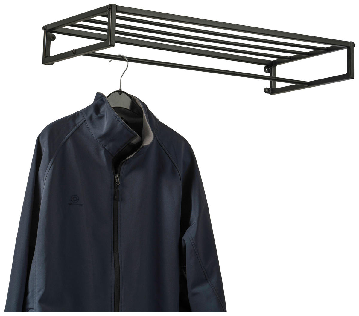 WANDGARDEROBE  in Schwarz  - Schwarz, Basics, Metall (75/10/35cm)