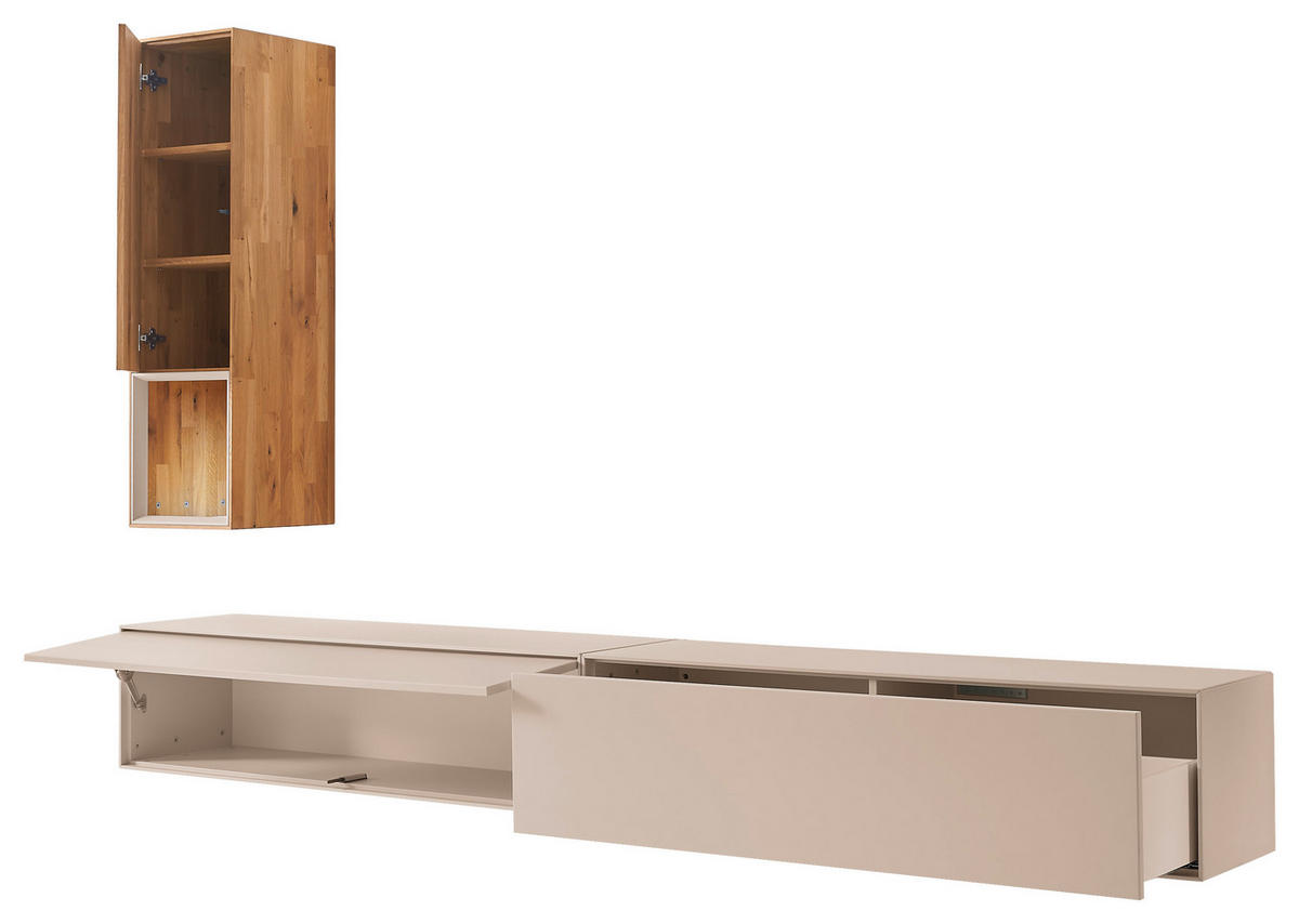 WOHNWAND Tarvis 3-teilig  in Sandfarben, Wildeiche  180/190/39 cm   - Sandfarben/Wildeiche, Design, Holz/Holzwerkstoff (180/190/39cm) - Dieter Knoll