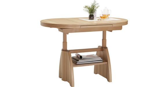 COUCHTISCH Wildeiche furniert oval Wildeiche 125-165,5/71/56-75 cm  - Wildeiche, KONVENTIONELL, Holzwerkstoff/Metall (125-165,5/71/56-75cm) - Venda