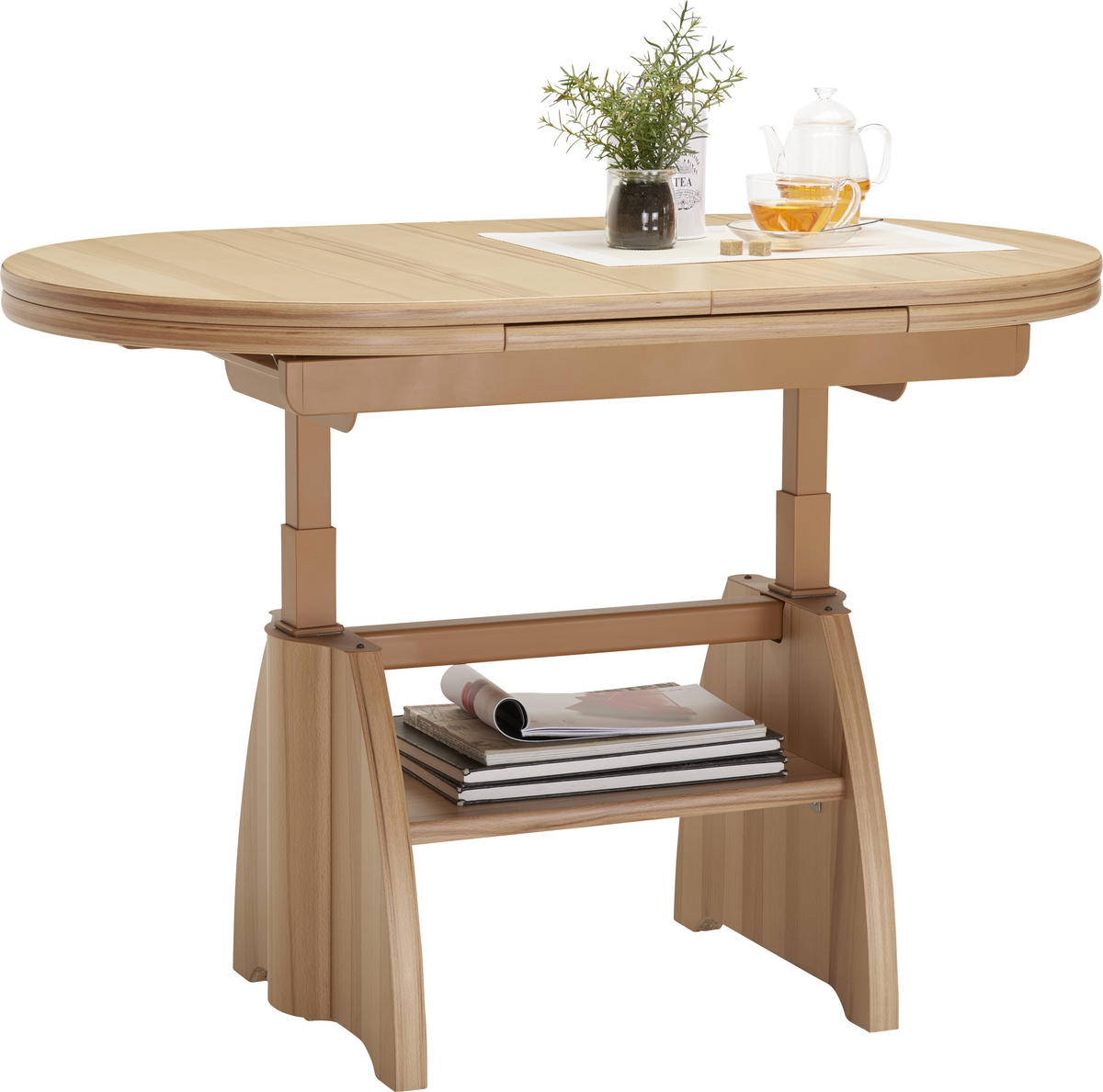 COUCHTISCH in Metall, Holzwerkstoff 125-165,5/71/56-75 cm  - Wildeiche, Konventionell, Holzwerkstoff/Metall (125-165,5/71/56-75cm) - Venda