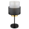 TISCHLEUCHTE 18/40 cm   - Klar/Schwarz, Design, Glas/Metall (18/40cm) - Globo
