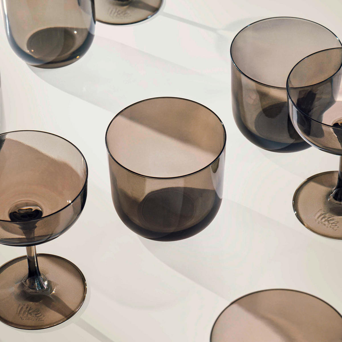 WASSERGLAS Like Smoke 200 ml 2-teilig  - Dunkelgrau, KONVENTIONELL, Glas (9/9/8,30cm) - like.Villeroy & Boch