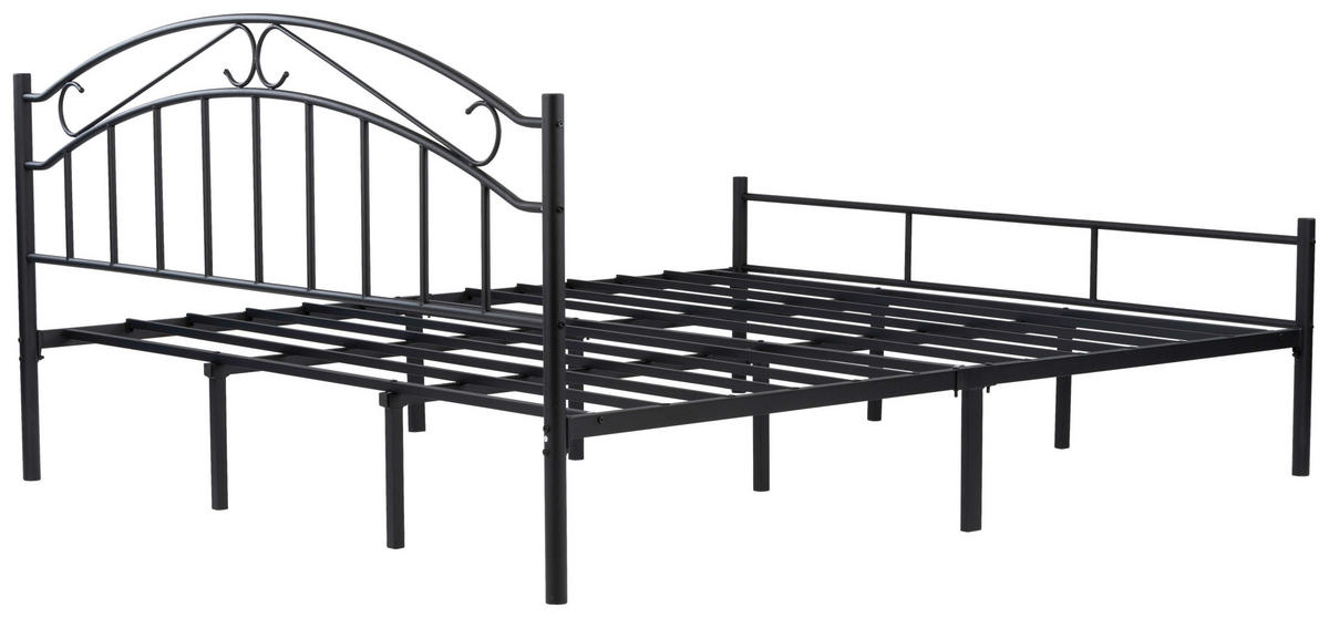 METALLBETT 180/200 cm,  in Schwarz  - Schwarz, Basics, Metall (180/200cm) - Boxxx
