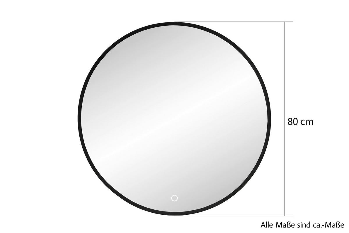 BADEZIMMERSPIEGEL 80/80/3 cm  - Schwarz, KONVENTIONELL, Glas/Metall (80/80/3cm) - Xora