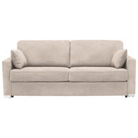 SCHLAFSOFA in Textil Sandfarben  - Sandfarben/Chromfarben, Konventionell, Textil/Metall (208/86/97cm) - Novel