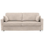 SCHLAFSOFA Flachgewebe Sandfarben  - Sandfarben/Chromfarben, KONVENTIONELL, Textil/Metall (208/86/97cm) - Novel