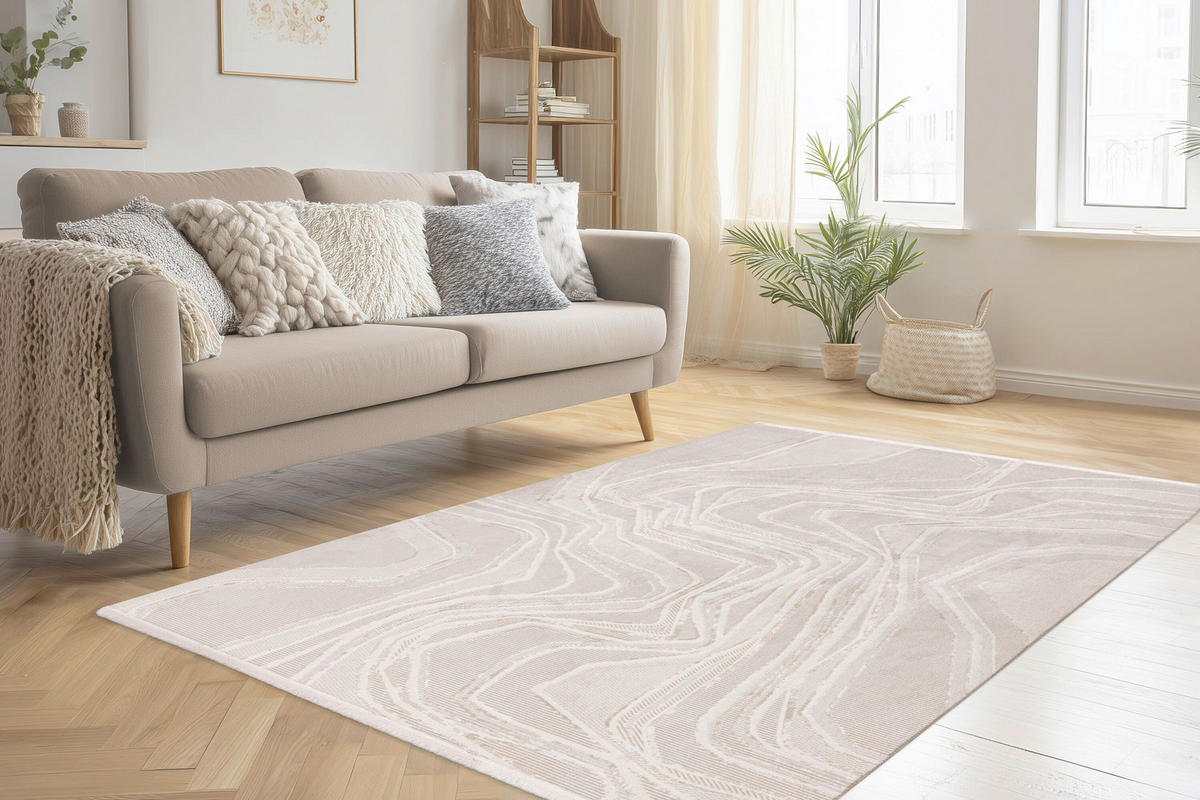 FLACHWEBETEPPICH 160/230 cm Jardin Beige  - Beige, Design, Textil (160/230cm) - Pierre Cardin