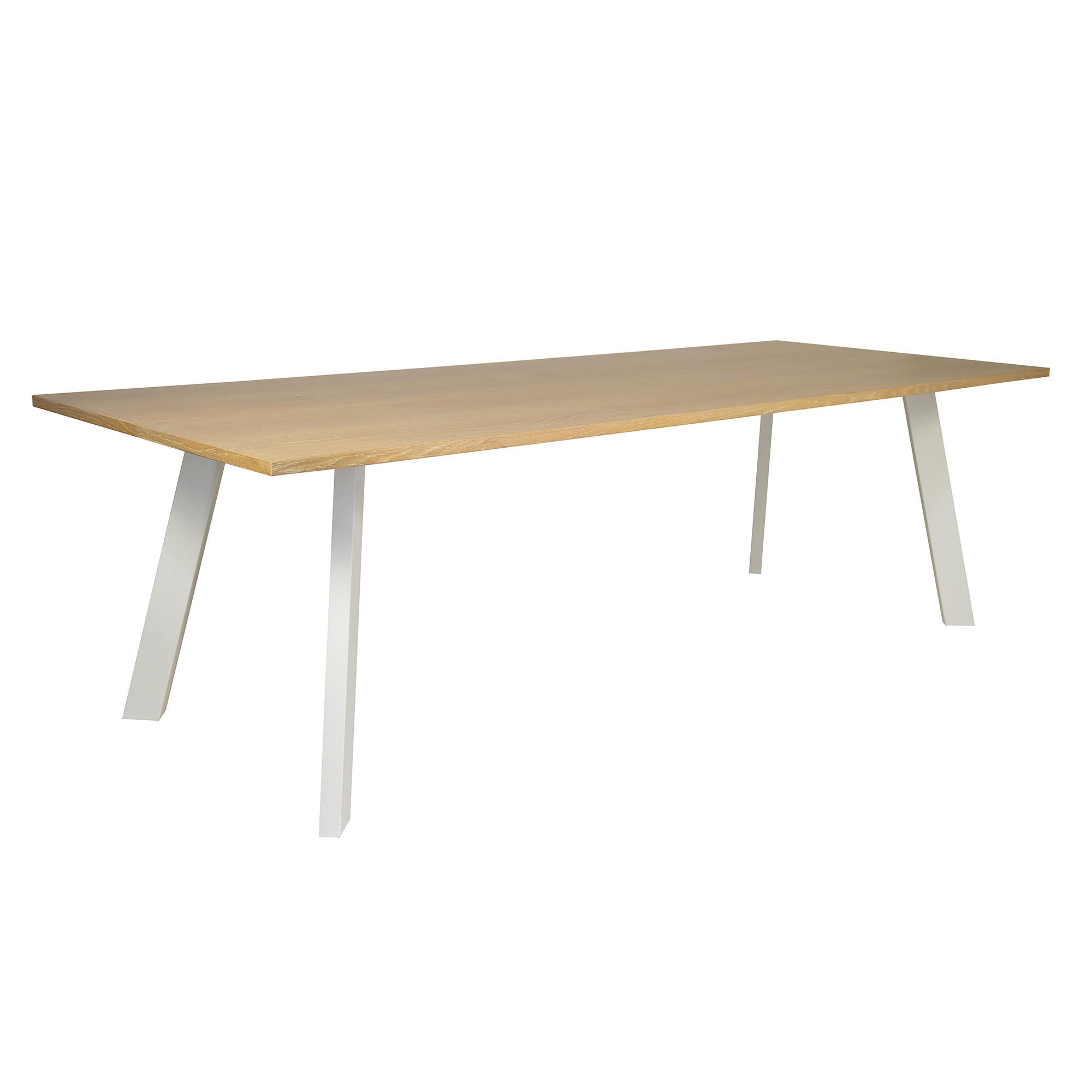 MATBORD 240/95/73 cm delar i massivt trä  trä ek Bianco  - vit/ek Bianco, Modern, metall/trä (240/95/73cm) - Niels Andersson