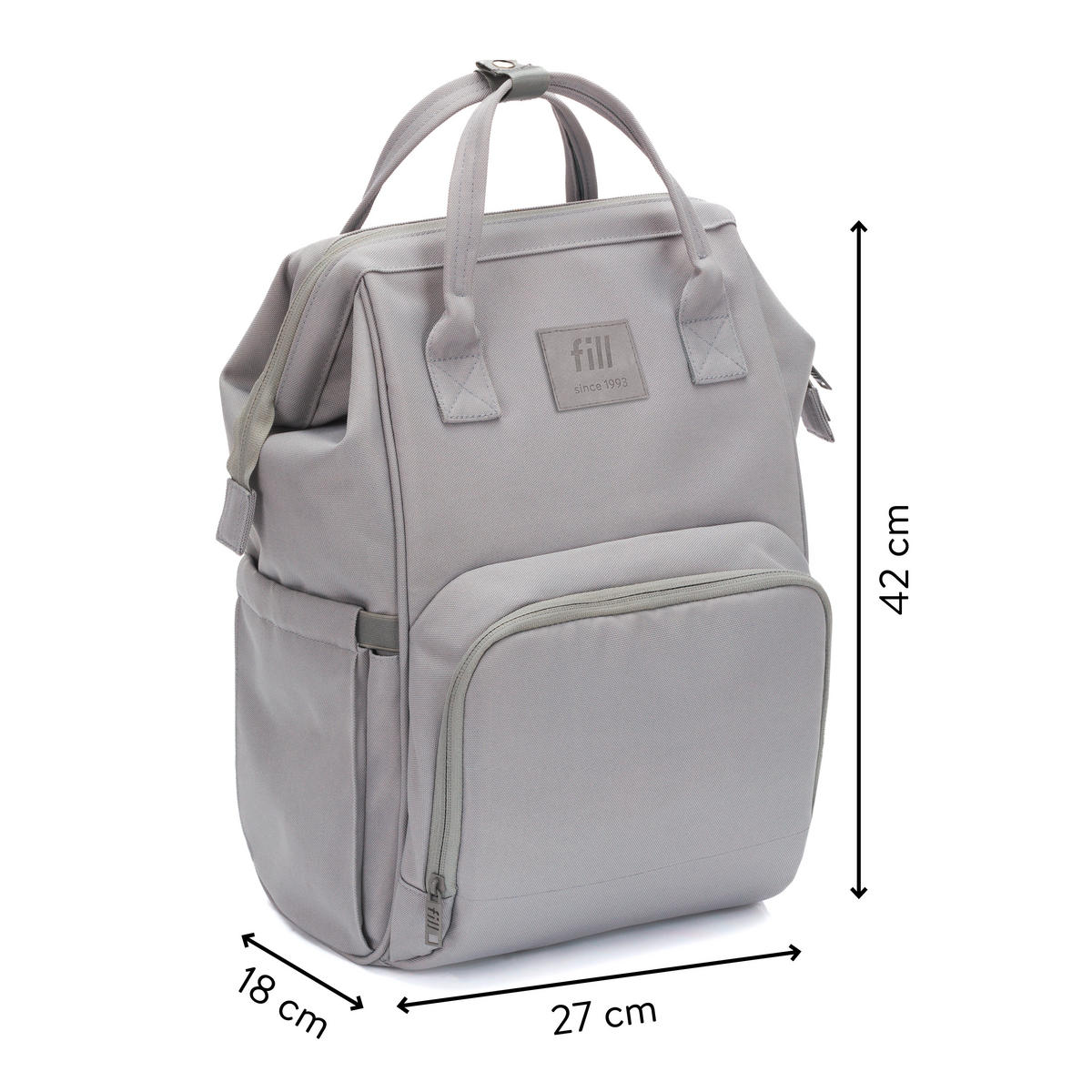 RUKSAK ZA PREVIJANJE   - siva/svijetlo siva, Basics, tekstil/plastika (27/18/42cm) - Fillikid