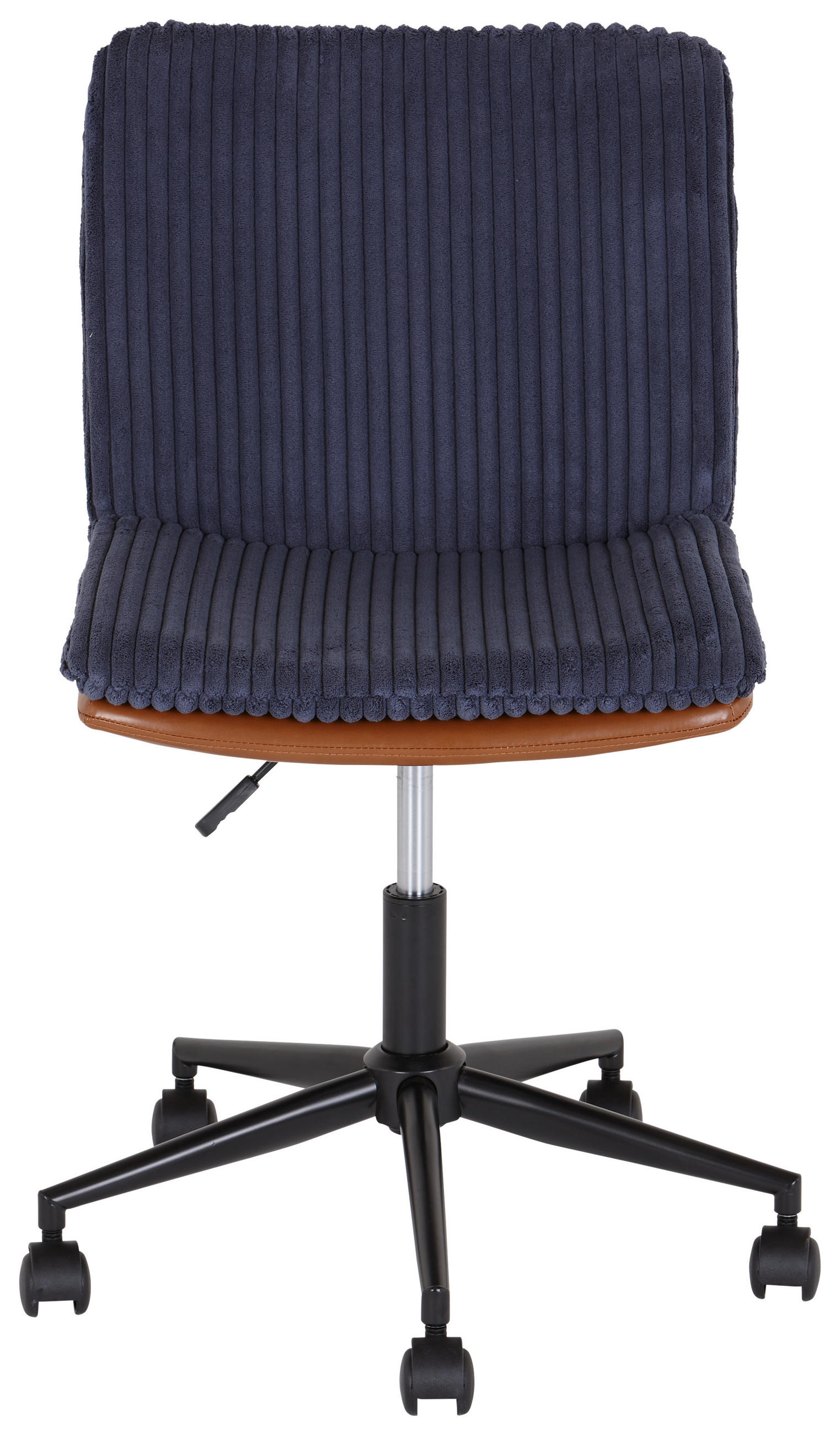 DREHSTUHL Lederlook, Cord Braun, Blau  - Blau/Schwarz, MODERN, Kunststoff/Textil (42/98/45cm) - MID.YOU