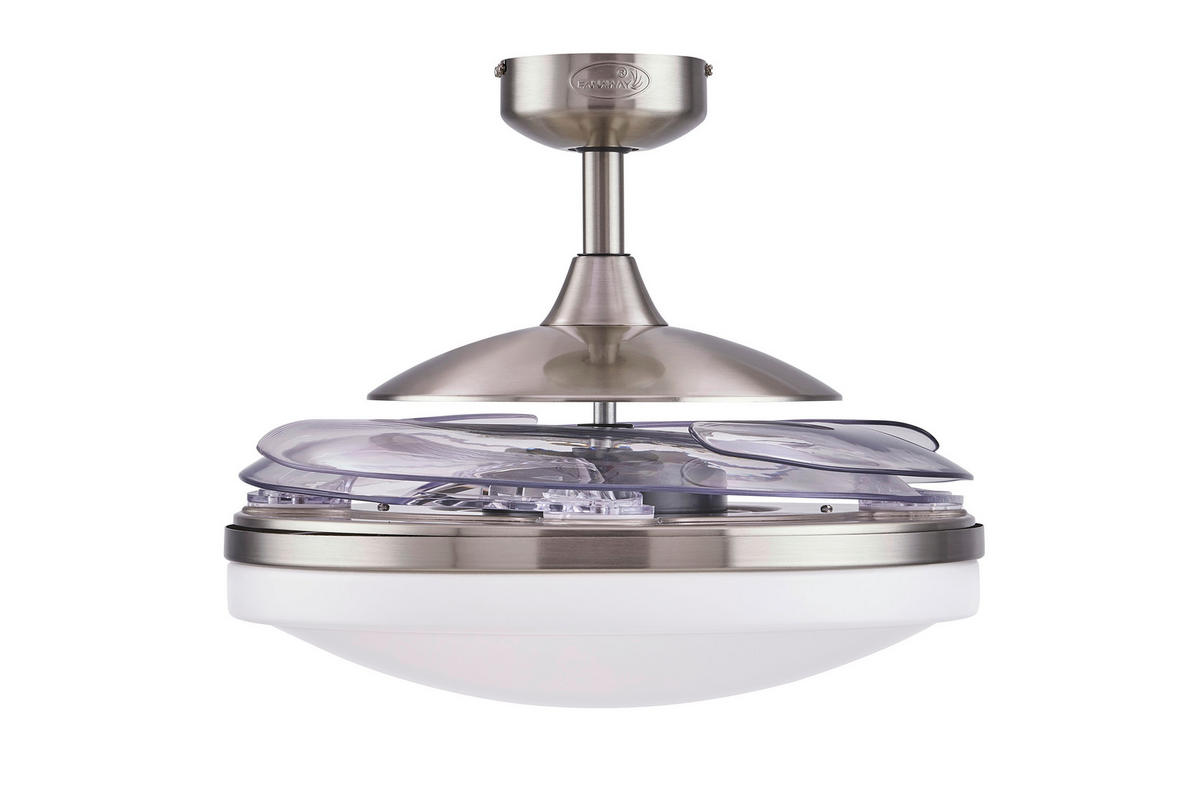 DECKENVENTILATOR Endure 122/41 cm   - Chromfarben/Transparent, Basics, Kunststoff/Metall (122/41cm) - P & B