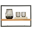 WANDREGAL 50/35/25 cm  - Schwarz/Akaziefarben, Trend, Holz/Metall (50/35/25cm) - Landscape