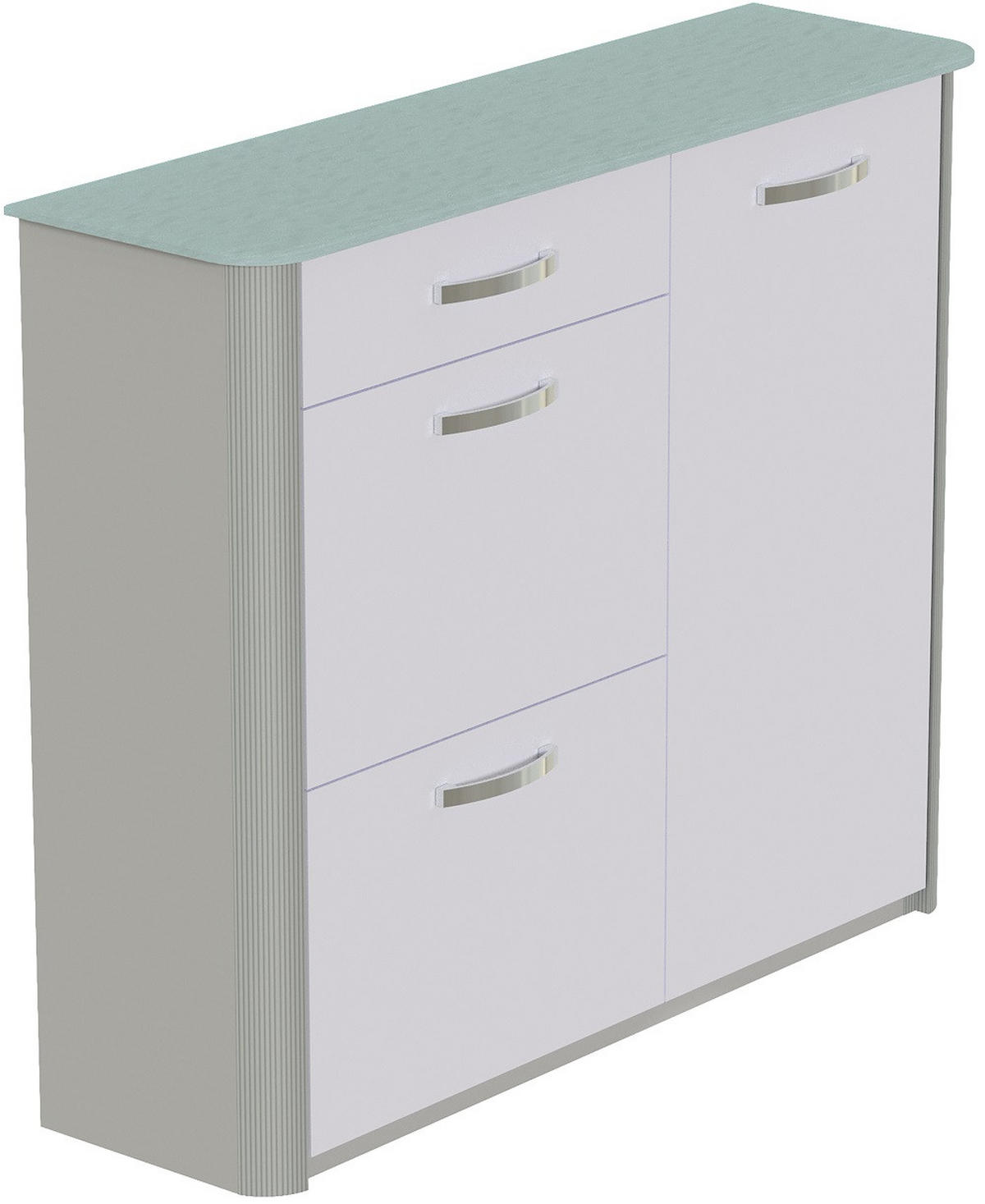 ORMAR ZA OBUĆU  boje aluminija, srebrne boje  metal, staklo, drvni materijal     - srebrne boje/boje aluminija, Design, staklo/drvni materijal (117/97/35cm) - Novel