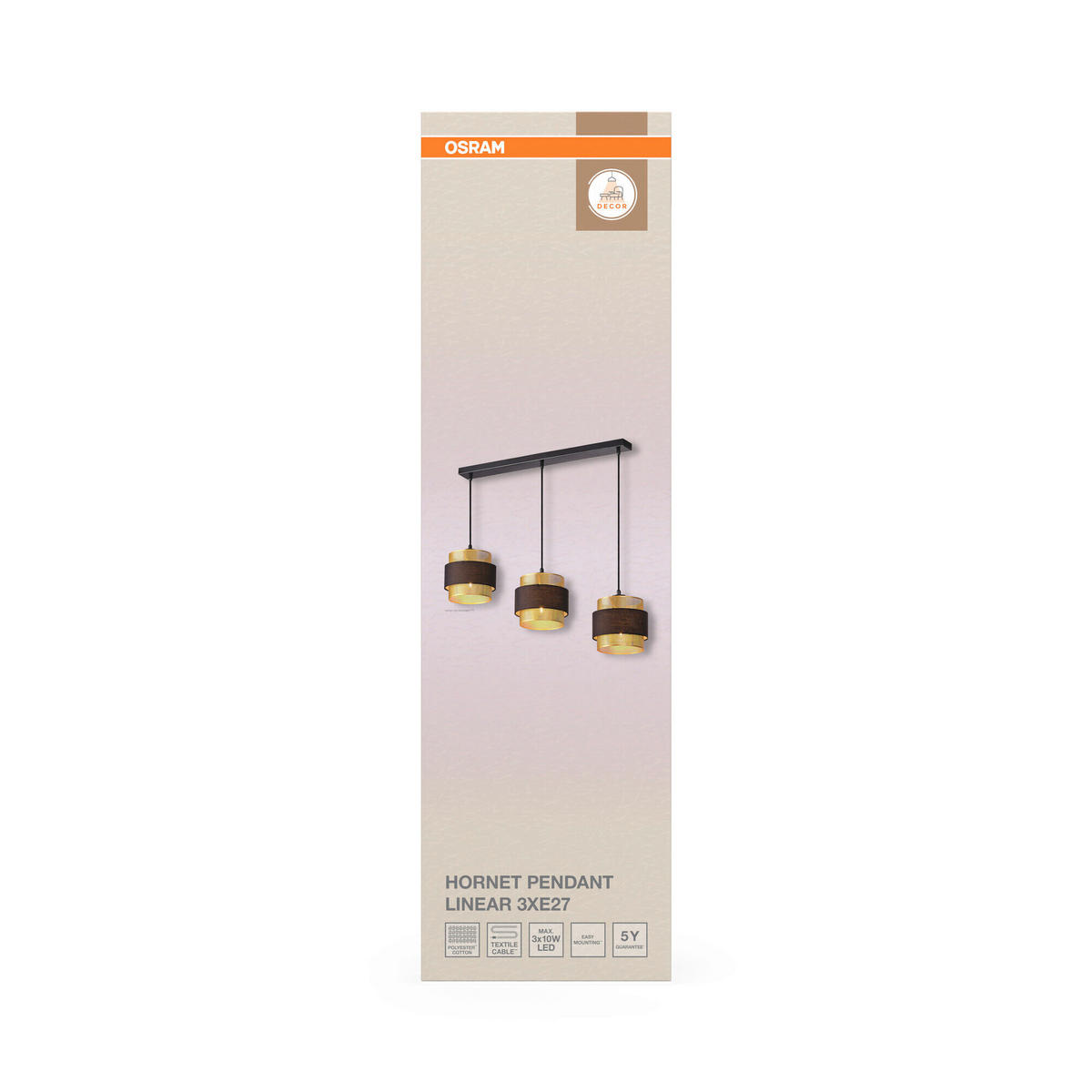 HÄNGELEUCHTE 78/18/150 cm  - Goldfarben/Schwarz, KONVENTIONELL, Textil/Metall (78/18/150cm) - Osram
