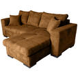 ECKSOFA Goldfarben Webstoff  - Goldfarben/Braun, KONVENTIONELL, Holz/Textil (170/235cm) - Carryhome