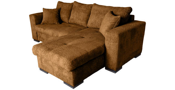 ECKSOFA Goldfarben Webstoff - Goldfarben/Braun, KONVENTIONELL, Holz/Textil (170/235cm) - Carryhome