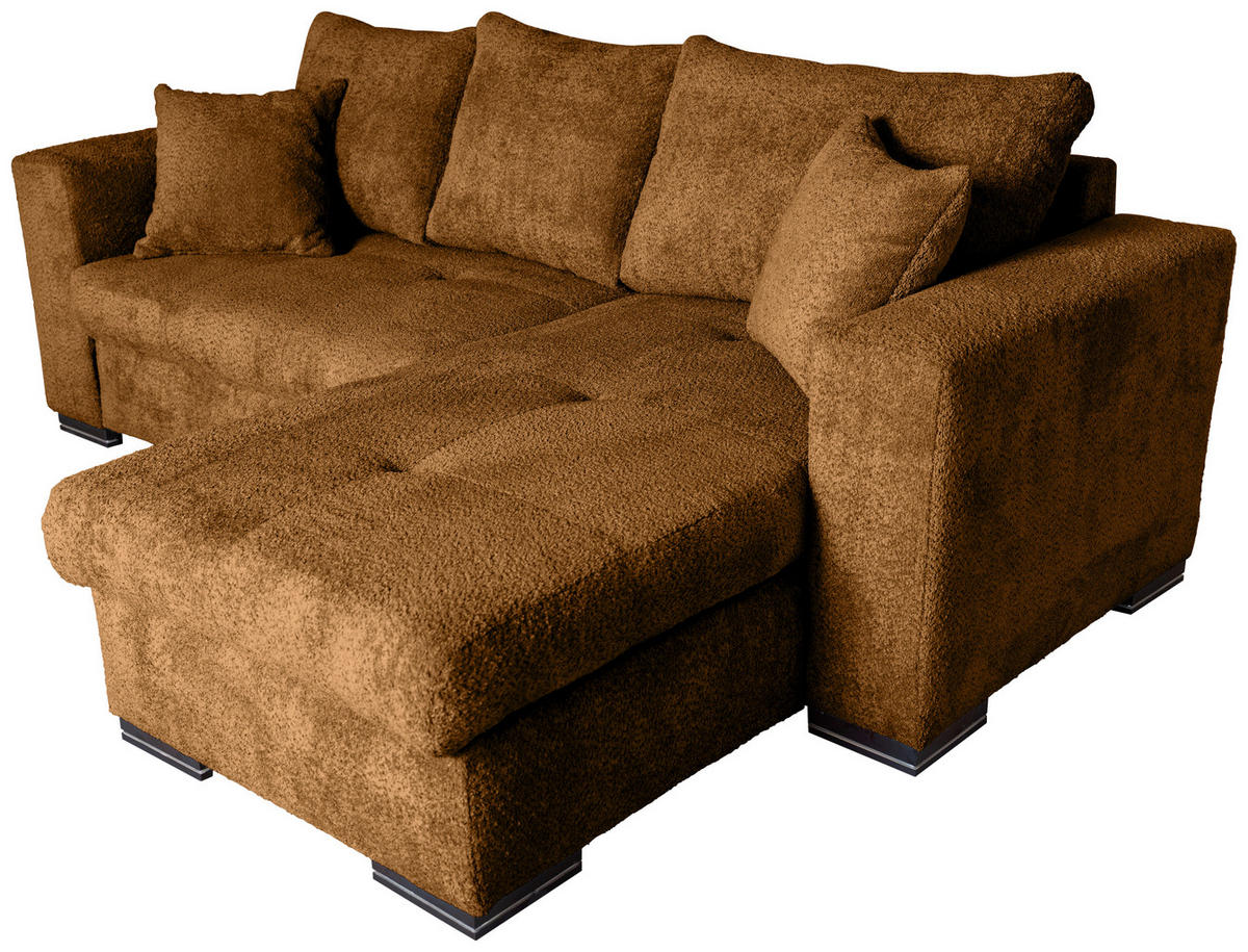 ECKSOFA Goldfarben Webstoff  - Goldfarben/Braun, KONVENTIONELL, Holz/Textil (170/235cm) - Carryhome