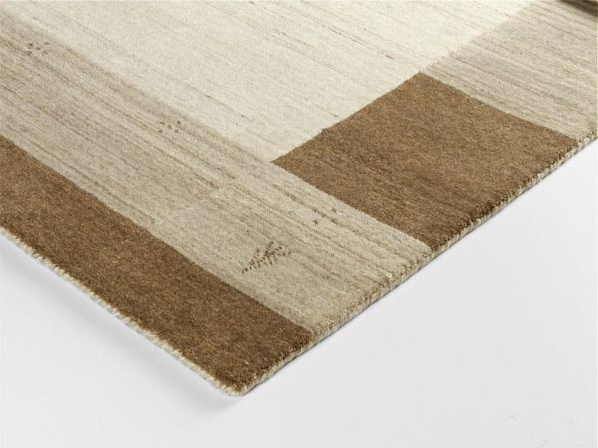 WOLLTEPPICH 90/160 cm Alagis Border Naturfarben, Beige  - Beige/Naturfarben, KONVENTIONELL, Textil (90/160cm) - Cazaris