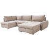 ECKSOFA Beige Velours  - Chromfarben/Beige, Design, Kunststoff/Textil (173/322/174cm) - Livetastic