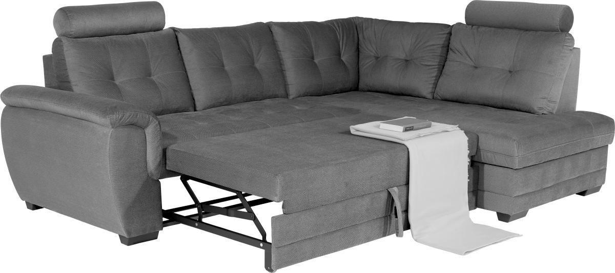 ECKSOFA Beige Webstoff  - Dunkelbraun/Beige, KONVENTIONELL, Kunststoff/Textil (251/183cm) - Livetastic