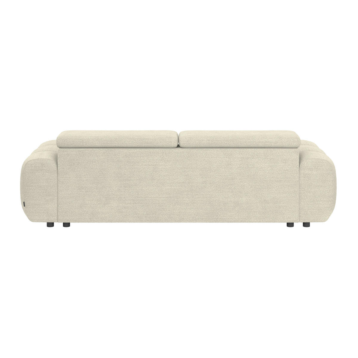 BIGSOFA inkl. mot. Funktion Webstoff Creme  - Creme/Schwarz, Design, Kunststoff/Textil (248/77-97/108cm) - Welnova