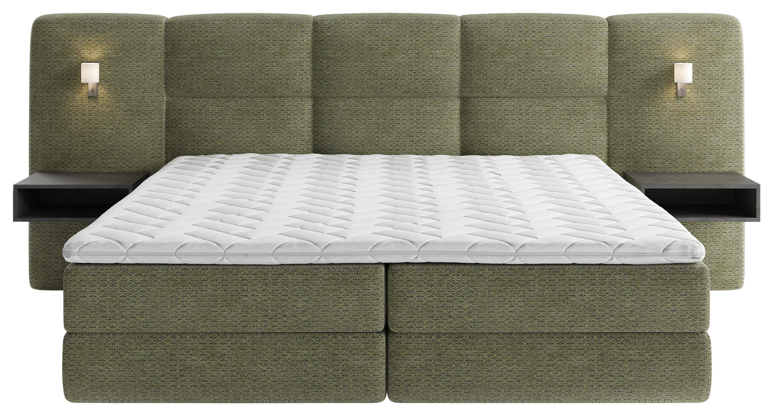 BOXSPRINGBETT 180/200 cm  in Grün  - Schwarz/Grün, Basics, Holz/Holzwerkstoff (180/200cm) - Esposa