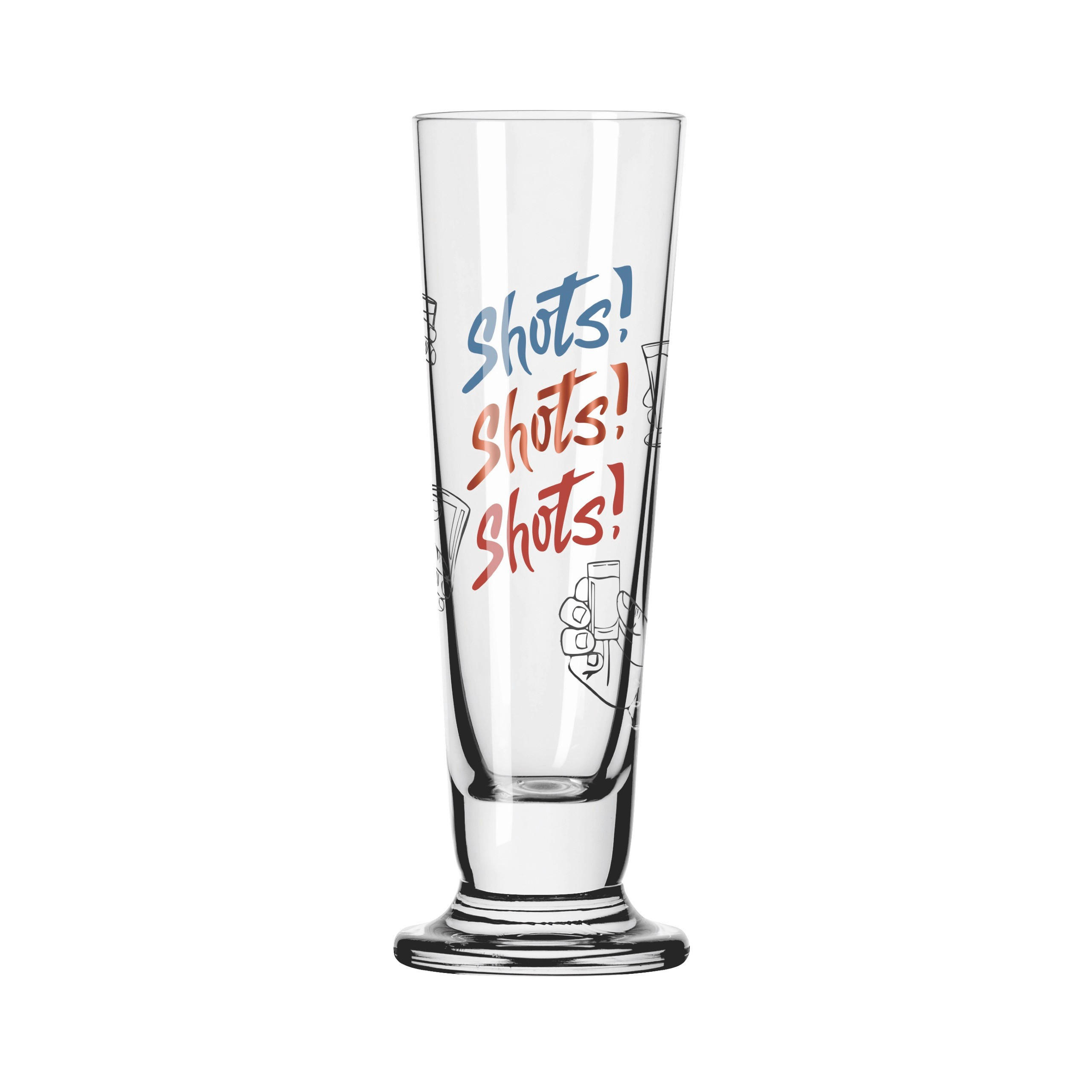 SCHNAPSGLAS 52 ml  - Rot/Goldfarben, Trend, Glas (3,5/11,3/3,5cm) - Ritzenhoff