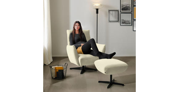 SESSEL in Chenille Creme  - Creme/Schwarz, Design, Textil/Metall (60/94/86cm) - Dieter Knoll