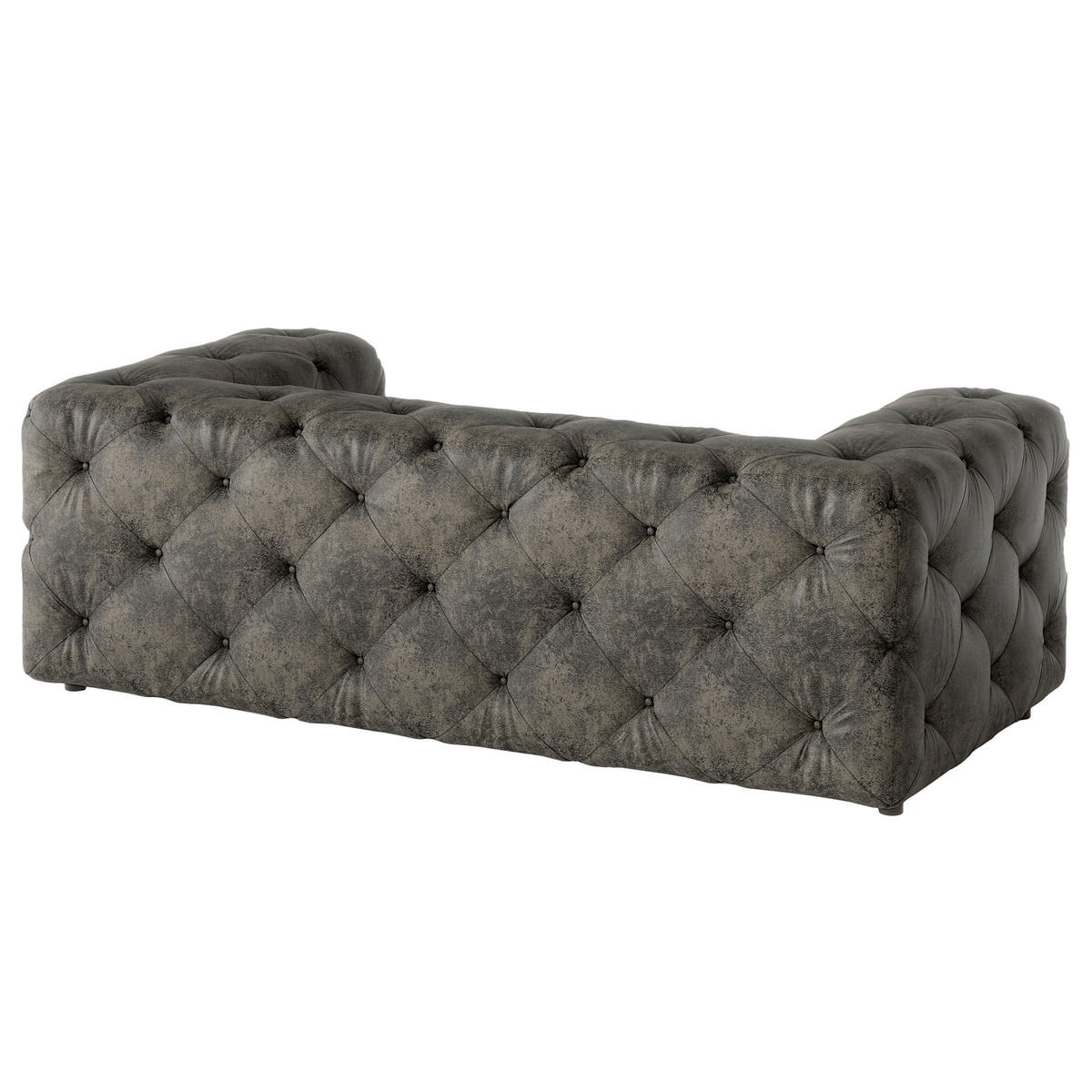 2-SITZER-SOFA Fresco in Lederlook Anthrazit  - Anthrazit/Schwarz, Design, Kunststoff/Textil (193/71/100cm) - P & B