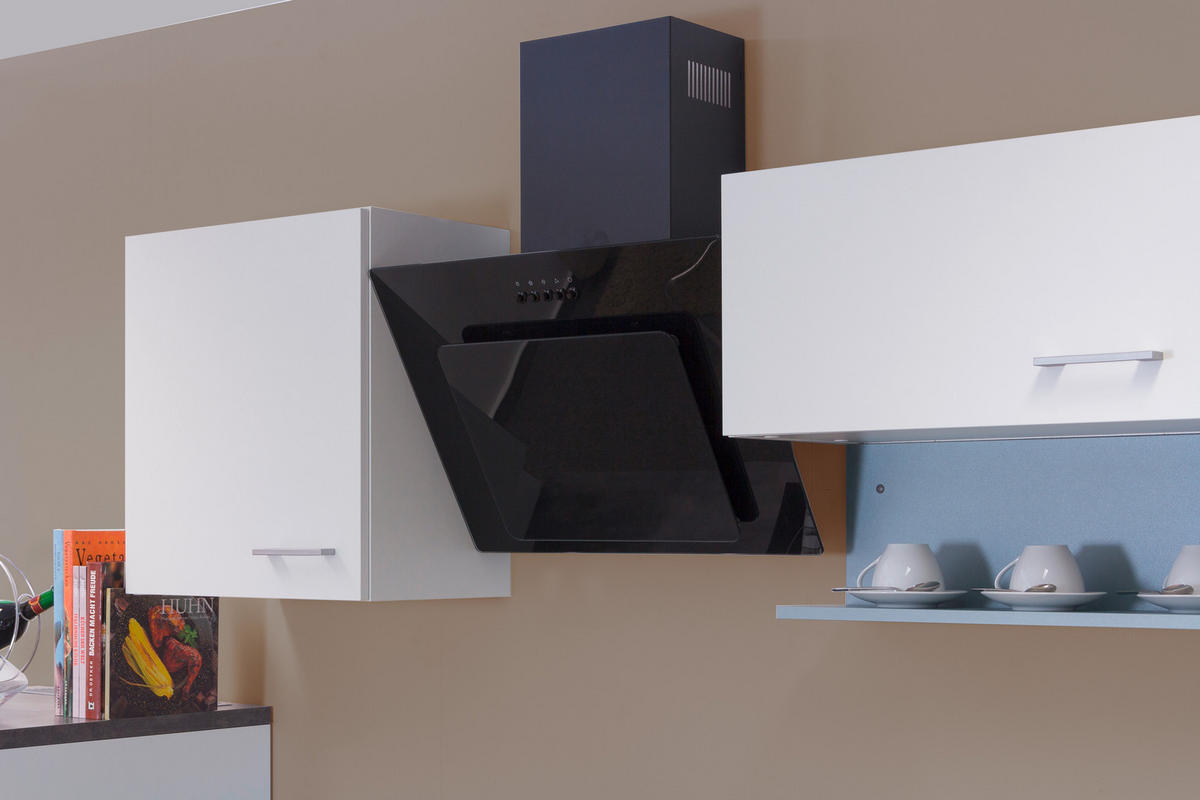 KÜCHENBLOCK 270 cm   in Weiß  - Graubraun/Alufarben, KONVENTIONELL, Holzwerkstoff/Kunststoff (270cm) - FlexWell