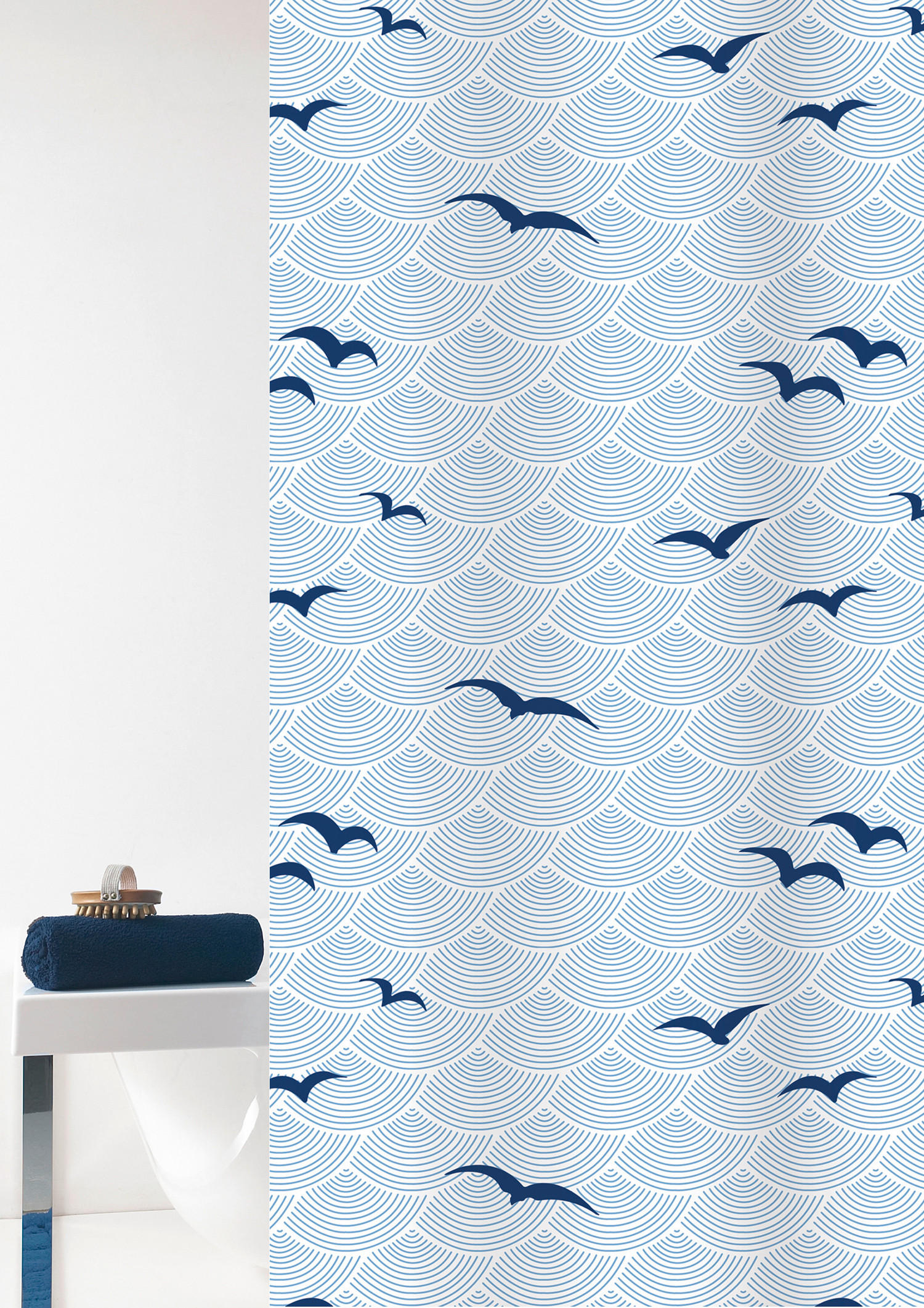 DUSCHVORHANG Seacoast 180/200 cm  - Weiß, Basics, Kunststoff (180/200cm) - Grund